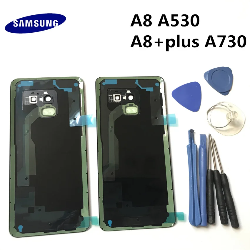 Замена A8 + оригинальная задняя панель аккумуляторная стеклянная крышка для Samsung