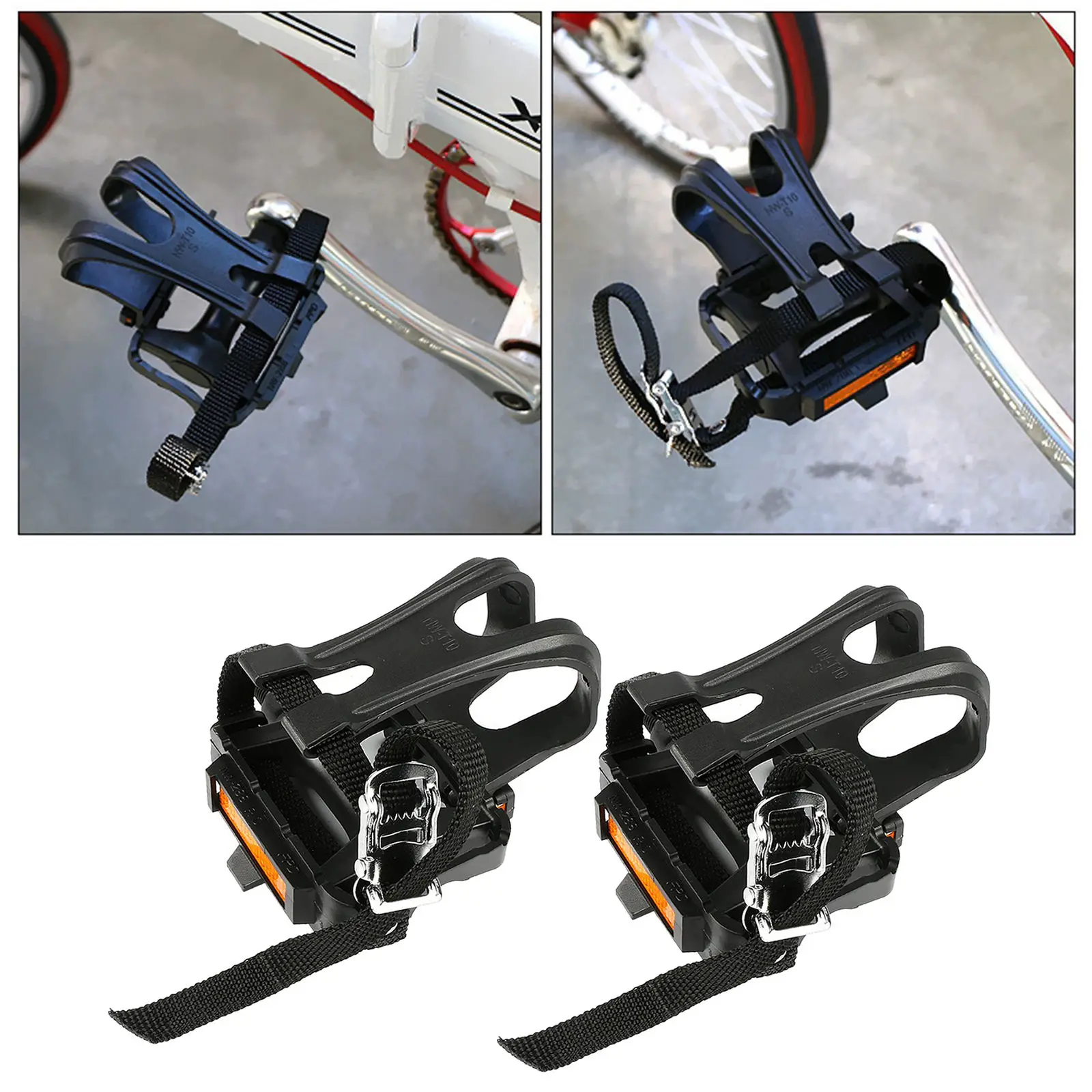 

1 Pair Fixed Bike Pedals with Clips And Straps for Outdoor Cycling And Indoor