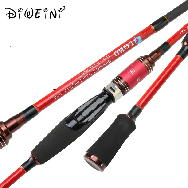 Высококачественное красное черное спиннинговое удилище 2 1 м секции класс m для