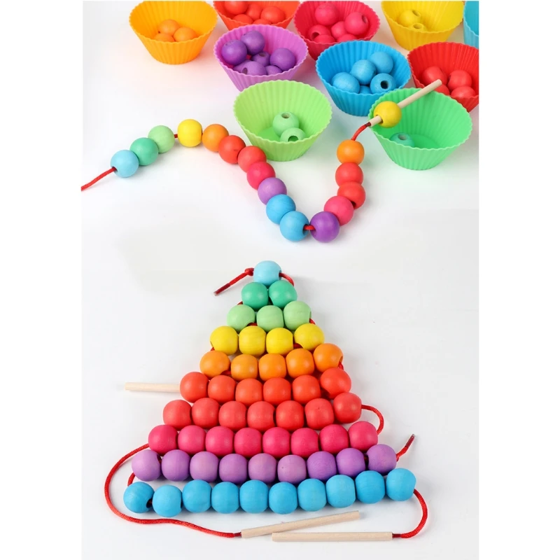 

Kids Montessori Wooden Clip Beads Fishing Learning Math Early Educational Toys