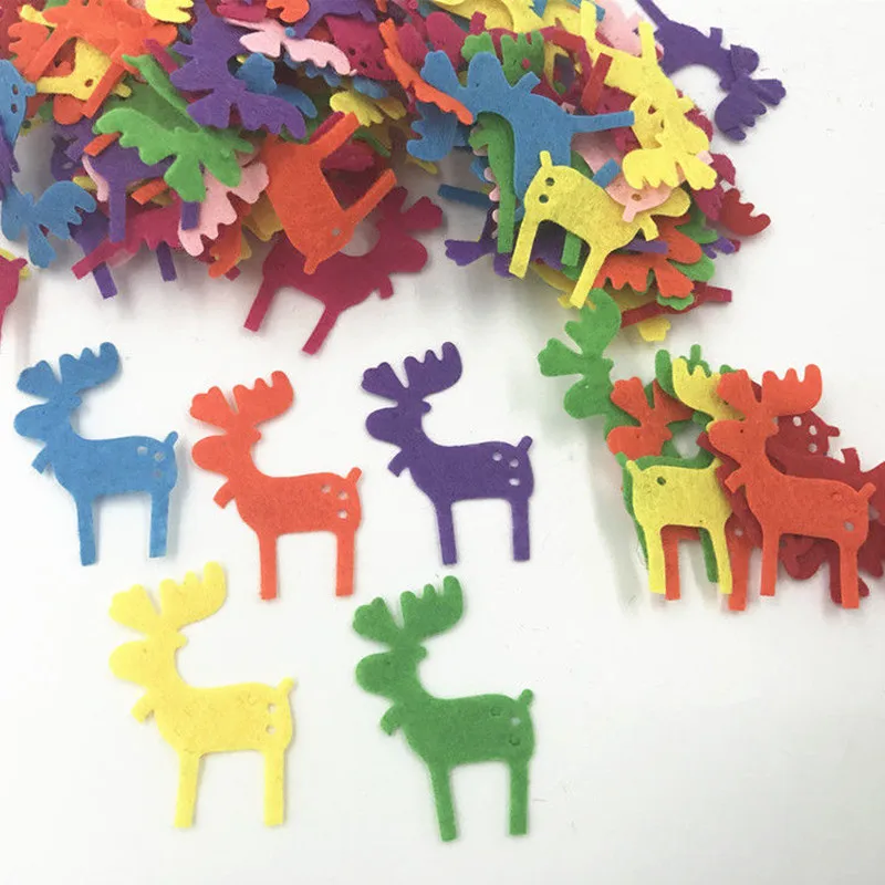 Фото DIY 200X смешанные цвета Рождественский олень войлочная Аппликация - купить
