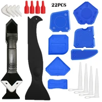 3 in 1 caulking tool kit silicone sealant finishing tool grout scraper caulk remover nozzle and caulk caps 5 replaceable pads