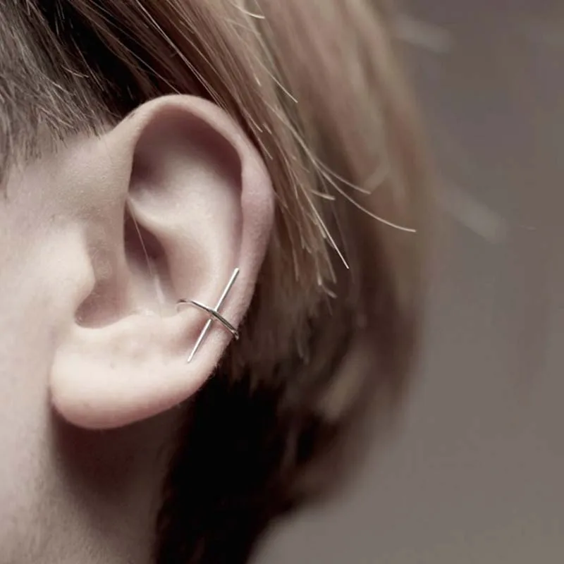 2 шт./лот без пирсинга зажим манжета из нержавеющей стали для ушей модные серьги