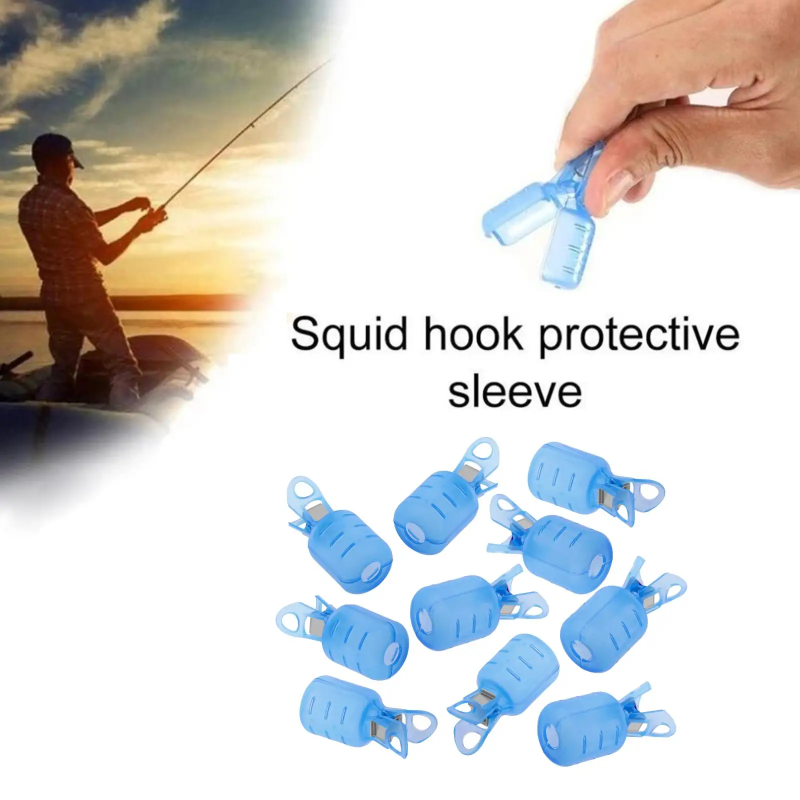 

10Pcs Squid Jig Protector PVC 2 Sizes Hook Cover Clip Fishing Accessories