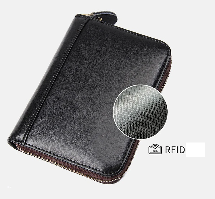 MAHEU RFID кошелек из натуральной кожи для женщин и мужчин, Карманный Кошелек из воловьей кожи, Женский Мужской кошелек с несколькими держателями для карт, на молнии, для монет