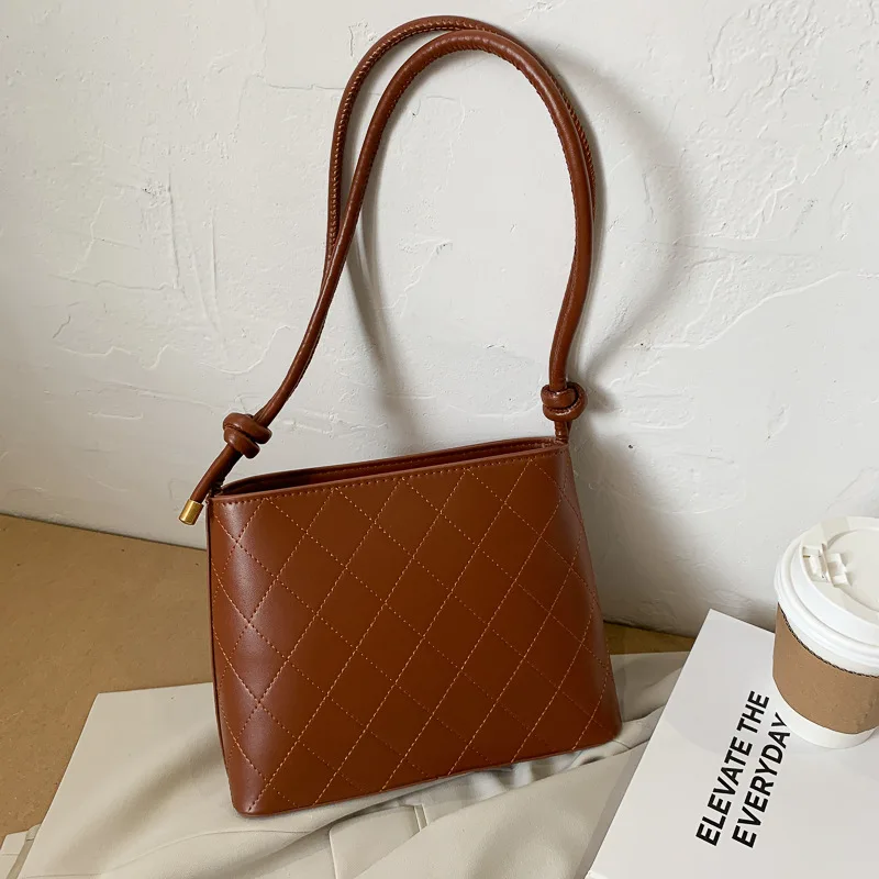 

Rhombus Texture Bag Female Foreign Gas Niche Tide Ins Net Red Small Square Bag Work Single Shoulder Crossbody Bag
