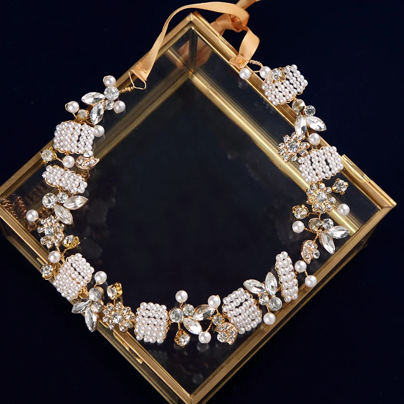 Модный головной убор для свадьбы повязка на голову ручной работы с цветами и