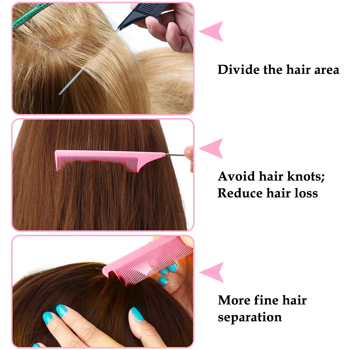 Профессиональная термостойкая салонная черная металлическая шпилька