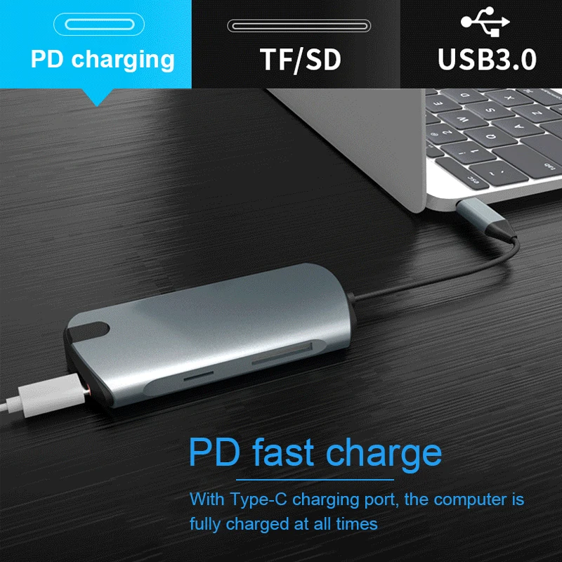BKSCY USB C HUB Многофункциональный женский разветвитель типа usb 3 0 hub HDMI RJ45 PD адаптер