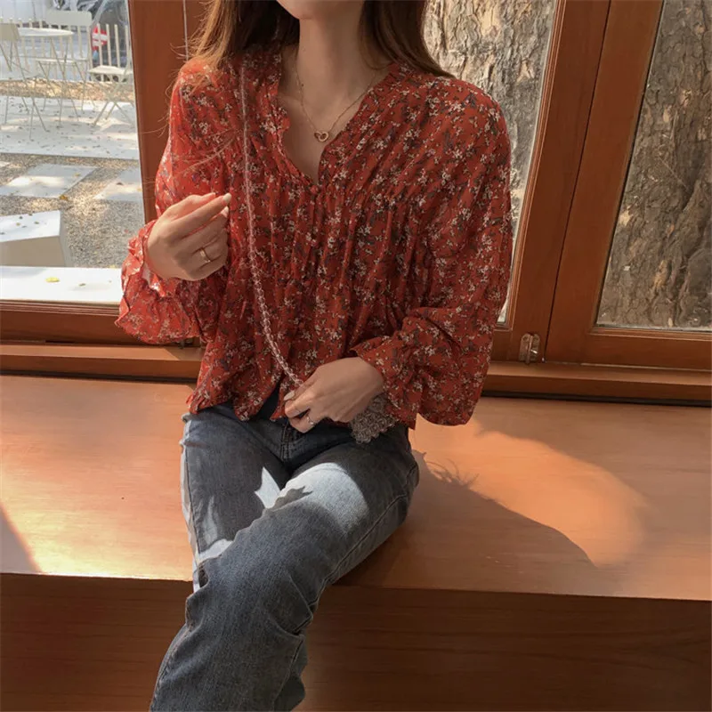 HziriP Элегантные корейские Цветочные минималистичные летние женские свободные