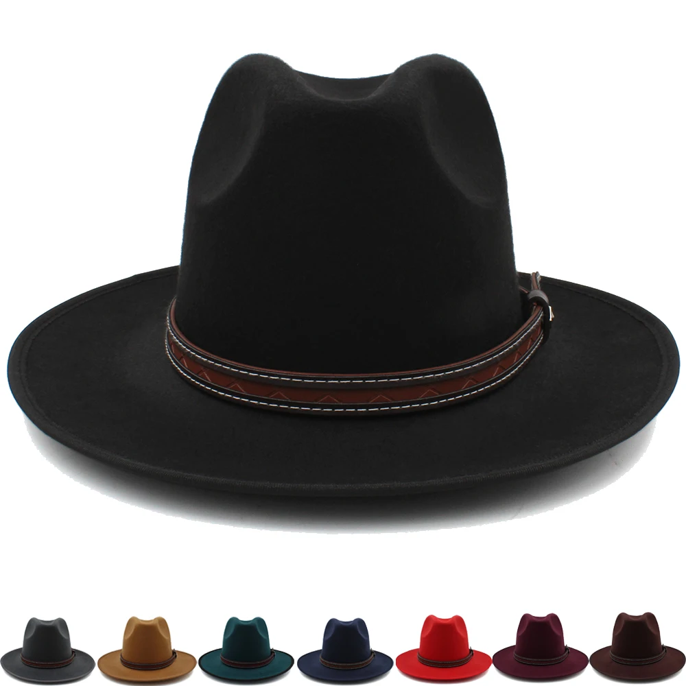 

Men Women Panama Hats Classical Wide Brim Sunhats Fedora Caps Trilby Jazz Outdoor Travel Party Street Style Size US 7 1/4 UK L