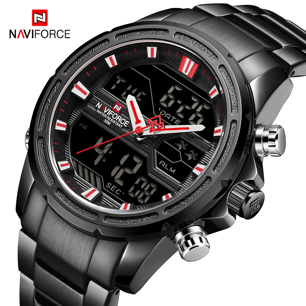 Часы наручные NAVIFORCE Мужские кварцевые спортивные светодиодсветодиодный