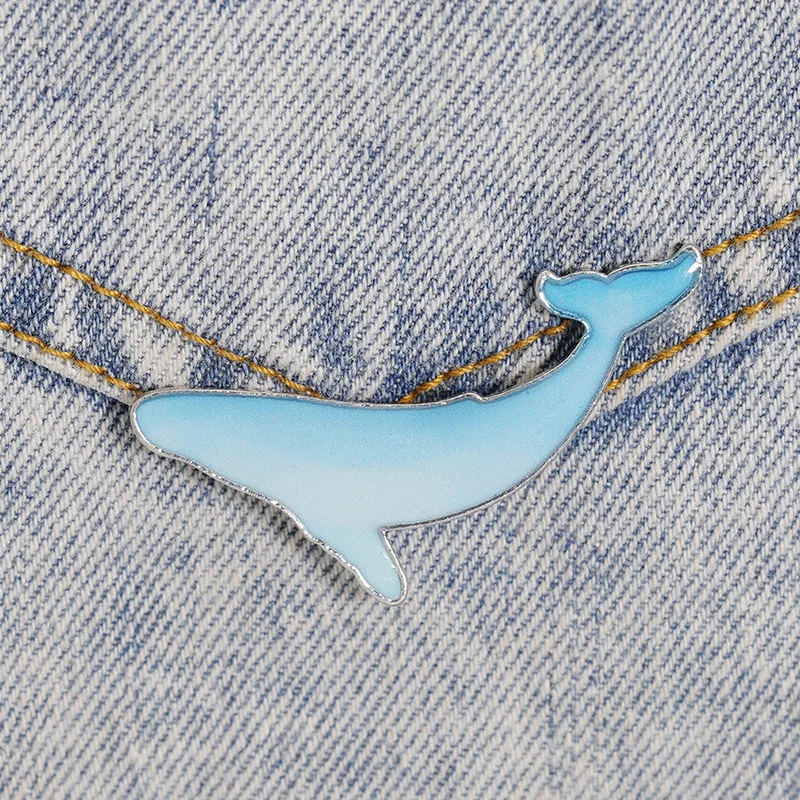 

Children Jewelry Blue Whale Enamel Pin Custom Save the Ocean Brooches Bag Lapel Pin Cartoon Sea Animal Badge Gift for Kids Frien