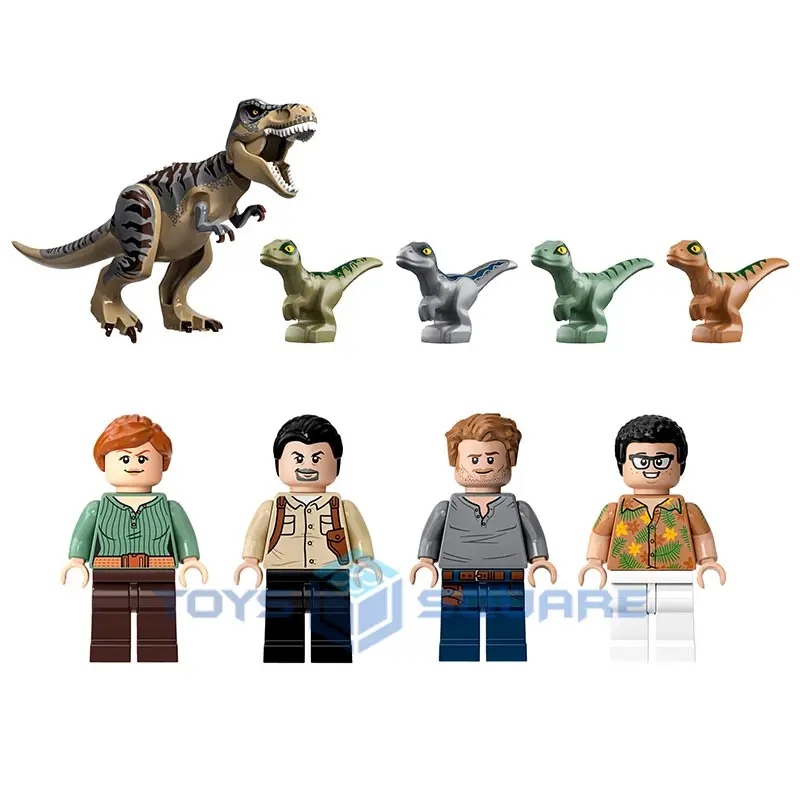 

The T-Rex VS Dino-Mech Battle With Jurassic Action Figures Bricks Model Building Blocks Set Gifts Educational Toys For Children