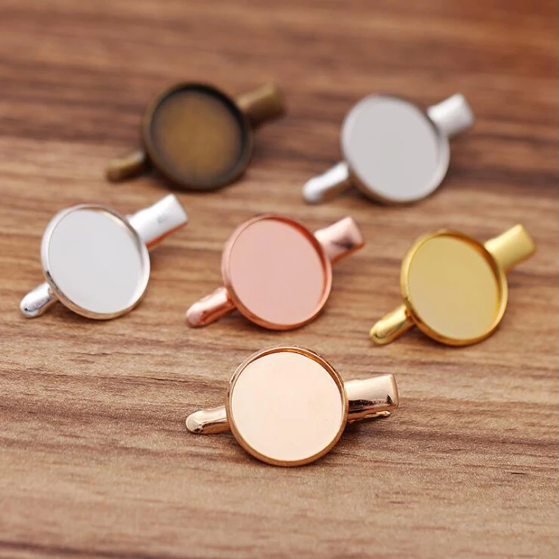 10 шт. Круглый лоток для Настройки камеи с бронзовым покрытием 18 мм основание