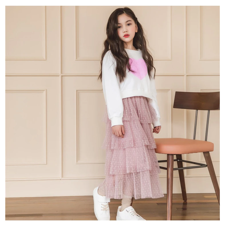 8 10 лет на весну и осень детские костюмы для девочек розовая юбка Комплект одежды 2