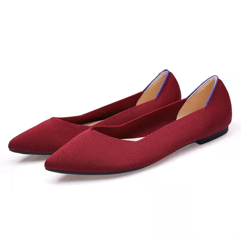 

2021 new spring and autumn flying woven single women's scoop shoes 2185