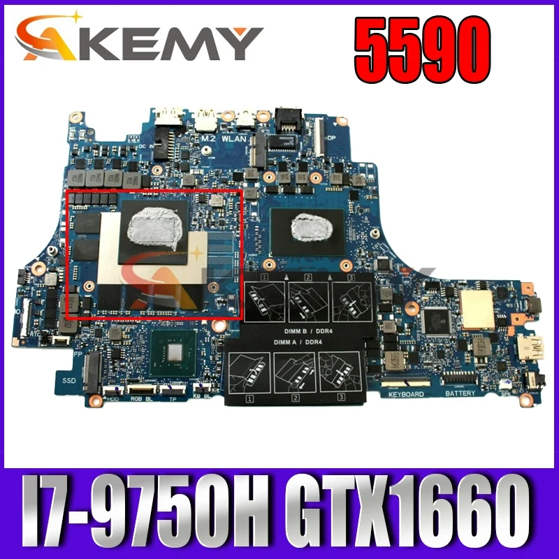 

Материнская плата для ноутбука DELL 5590, модель SRF6U, I7-9750H CPU с резьбой 100% MXHK3 MXHK3 GTX1660, хорошо работает