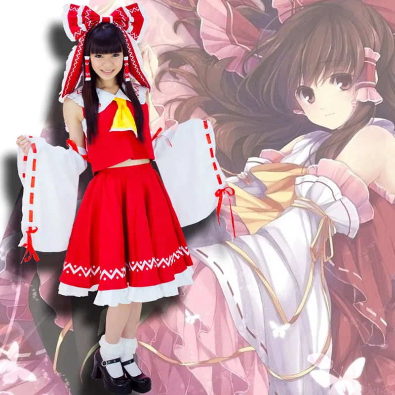 Костюм для косплея Touhou Project Reimu Hakurei женщин и мужчин полный костюм на Хэллоуин