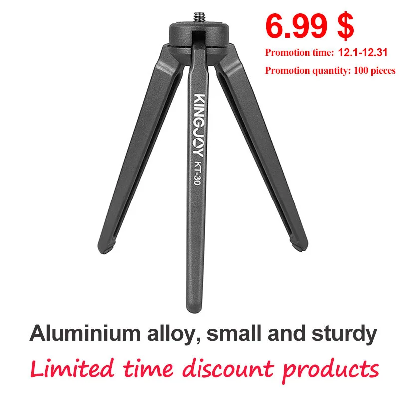 KINGJOY Officia KT-30/50 мини-штатив Камара для телефона Алюминий стоят все модели видео держатель Stativ мобильный Гибкий цифровой DSLR - Цвет: KT-30