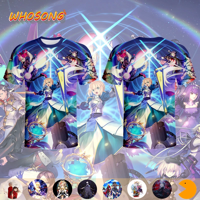 Футболка WHOSONG 3D с рисунком короля Артура меча 2019 женская футболка Fate man waifu детская