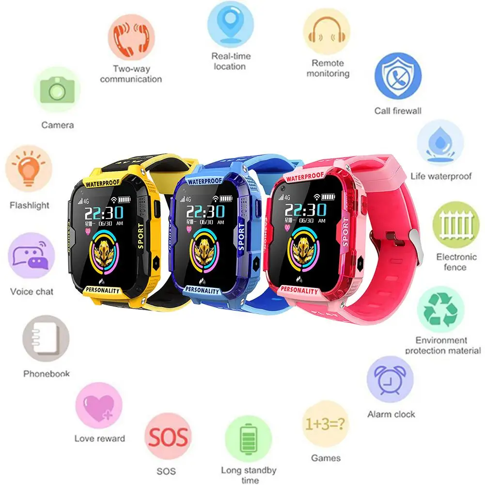 T19 Student Smart Watch Kids Waterproof Sport GPS WIFI LBS Location Tracker HD 4G Video Call for Children Gift | Электроника