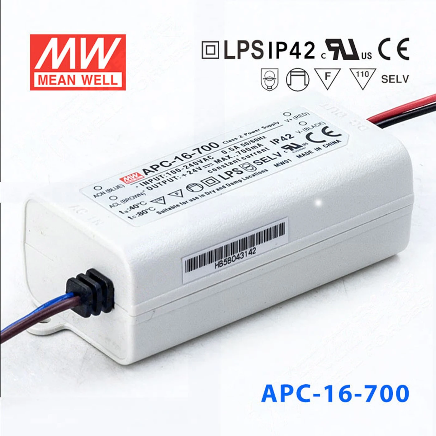 

(Only 11.11)MEAN WELL APC-16-700 (12Pcs) 24V 700mA meanwell APC-16 24V 16.8W Single Output LED Switching Power Supply