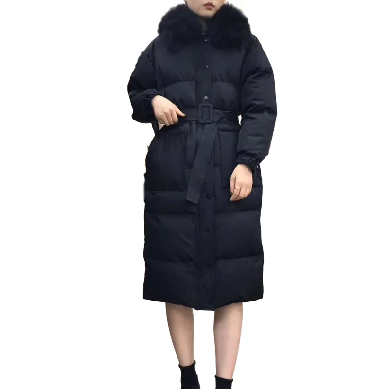 

Women's Winter Jacket Autumn Black White Cotton-padded Long Female Winter Thick Coat For Women Warm Long Sleeve Cotton Clothes