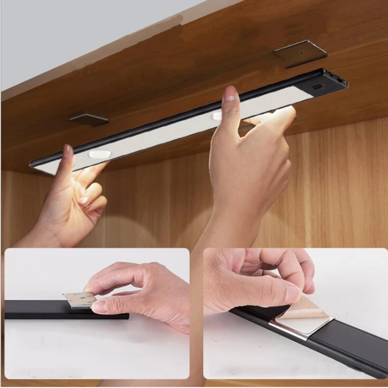 led under cabinet light usb recharge hand sweep spotlight motion sensor bedroom lamp closet kitchen auto sensing night lights free global shipping