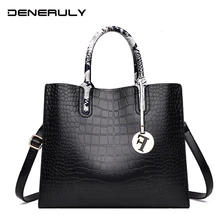 2019 Crocodile Leather Handbag Women New Fashion Large Capacity Top-handle Bag Ladies Hand Bags Casual Shoulder Messenger Bag