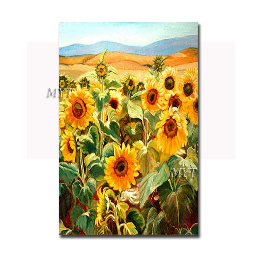 

No Framed Hand Painted Handpainted Oil Painting On Canvas Sunflower Landscape For The Living Room Wall Art Home Decoration Abst