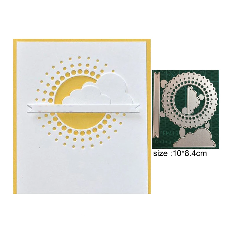 

Sun Cloud Radiant Sunlight Frame Cutting Dies Metal Stencil DIY Scrapbooking Embossing Paper Card Crafts Die Cut 2021