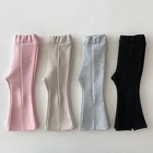 Детские брюки для маленьких девочек, повседневные брюки, брюки, детские клетчатые леопардовые брюки, модная одежда для девочек, эластичные расклешенные брюки