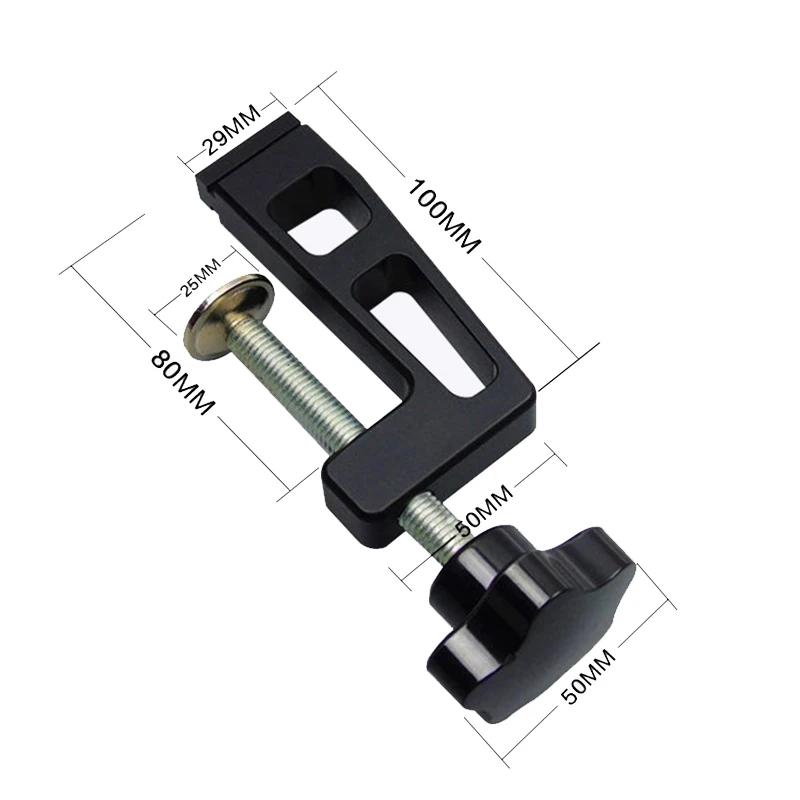 Фиксатор для деревообработки 45/75 мм Тип высота торцов трек Т образная подложка