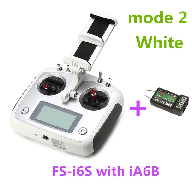 Flysky FS-i6S 2,4G 10CH AFHDS пульт дистанционного управления передатчик для Racer 250 Quadcopter RC Drone w/FS-iA6B FS-iA10B приемник - Цвет: White iA6B mode2
