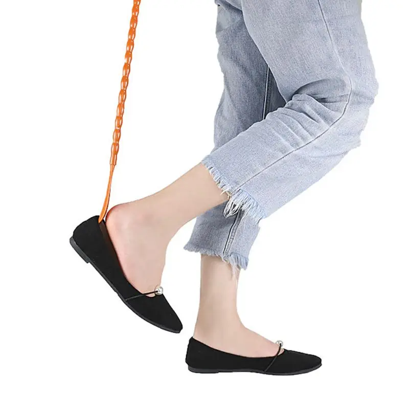 2 In 1 Multifunction Back Scratcher Shoehorn Cucurbit Shaped Anti-Slip Long Handle Shoe Horn Manual Massager Shoe Lifter Tools