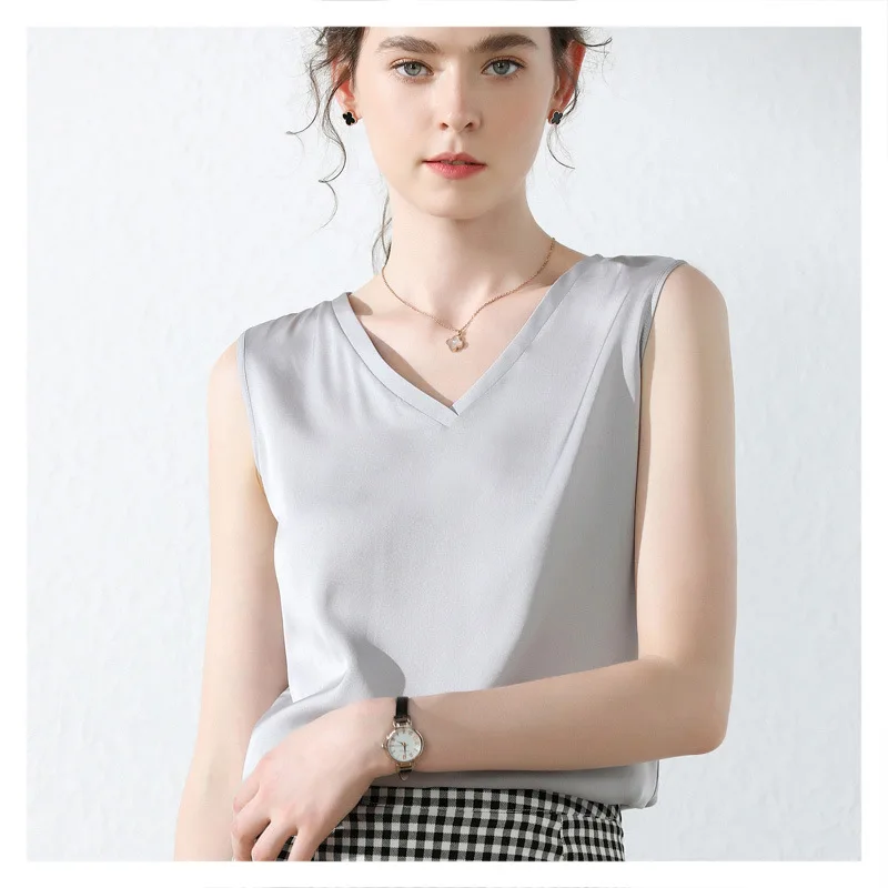 

Heavyweight Silk Silk Short-Sleeved Women's Summer 2020 Top Fashion Strap Women's T-shirt