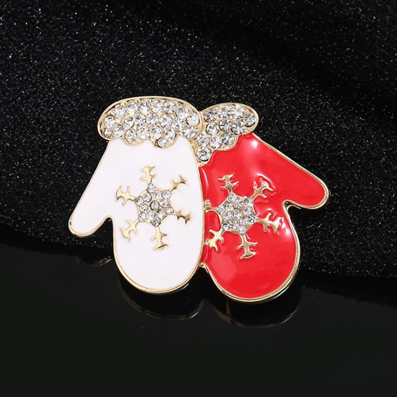 Рождественские Броши заколки милый Санта Клаус шляпа перчатки колокольчики