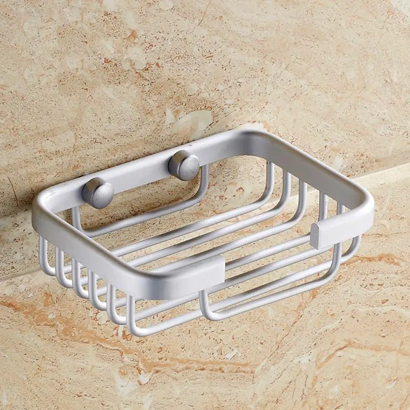 

Space Aluminum Wall Mounted soap holder Bath Hook Soap Dishes Basket Bath room Shelf Bathroom Accessories