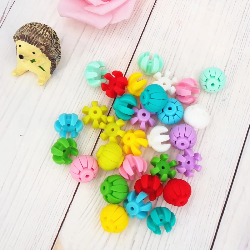 Chenkai-Cuentas sueltas de silicona para chupete de beb&eacute;, collar de madre, accesorios de regalo de juguete, sin BPA, 100 Uds.-4