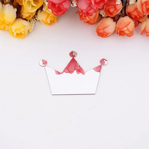 Серебристый 50 шт. 7x5 см 3D акриловые DIY зеркальные настенные стикеры s украшение детской комнаты Принцесса Корона Наклейка на стену искусство наклейки домашний декор - Цвет: Серебристый