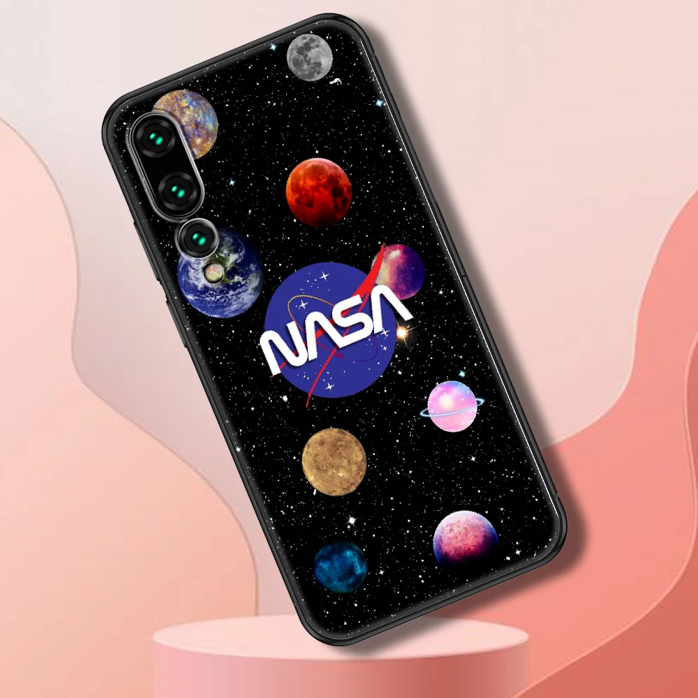 

Aerospace NASAINGS Astronaut Space Phone case For Huawei P Mate P10 P20 P30 P40 10 20 Smart Z Pro Lite 2019 black silicone