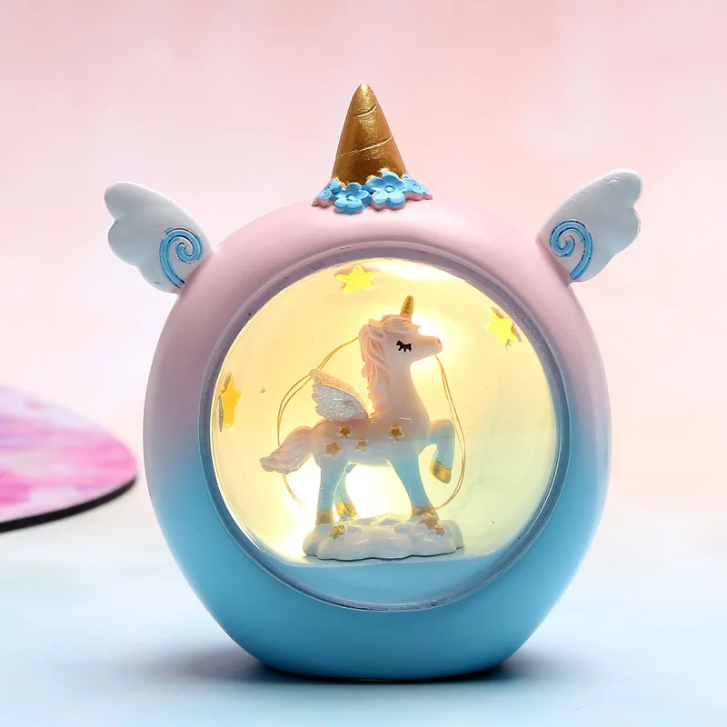 Kawaii Единорог светодиодный ночсветильник игрушка мультфильм аниме Фигурки
