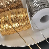 1meterlot 2mm width snake chain gold necklace chain bulk for diy jewelry making fashion necklace choker chain material supplies