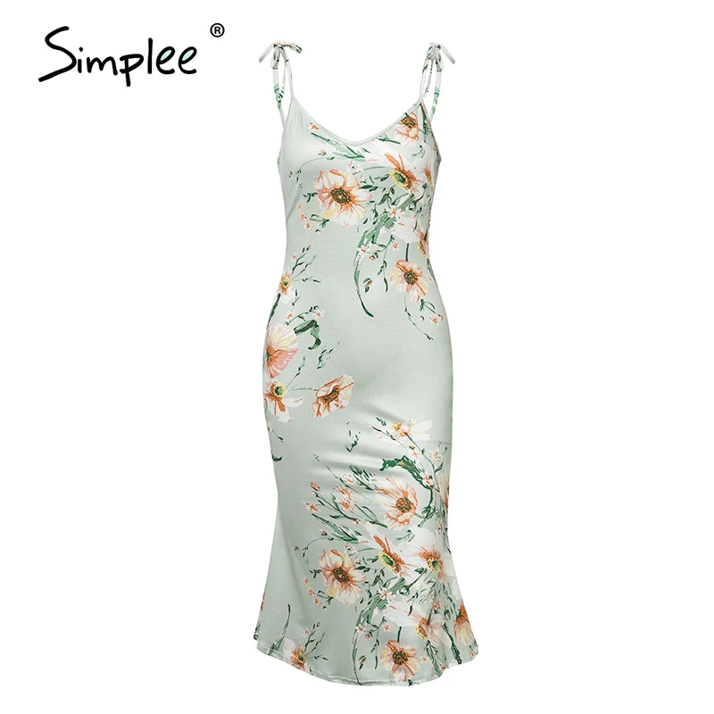 Simplee пляжное платье для отдыха с цветочным принтом женское на тонких бретельках