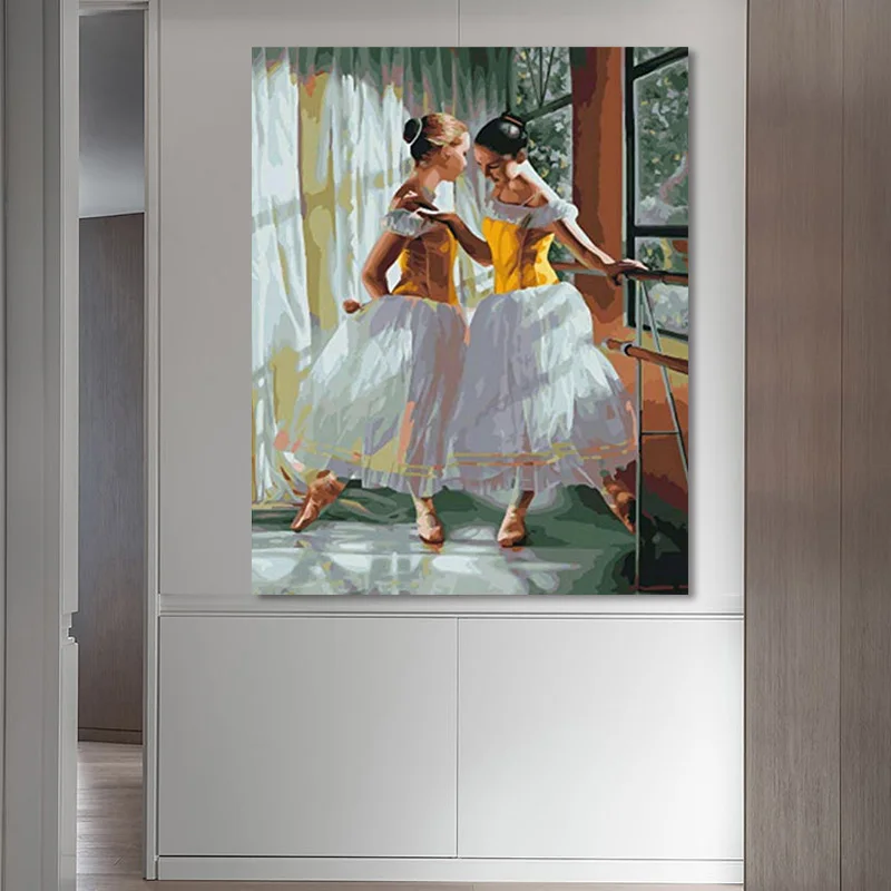 Diy разрисовка по цифровым фотографиям картина маслом группа танцующих маленьких