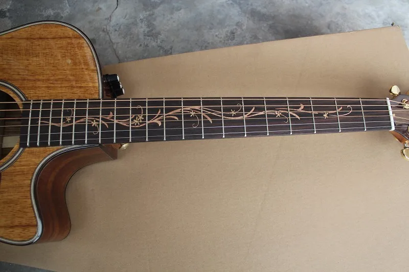 Высококачественная акустическая электрическая гитара из твердого дерева акации K24 CE с имитацией Древа Жизни и Лада, встроенная B-группа EQ 2 1