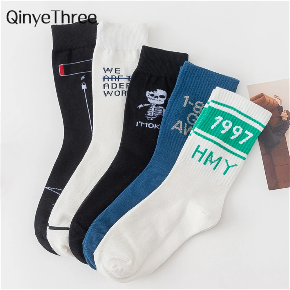 Носки женские Смешные с надписями и мультяшным рисунком хипстерские уличные