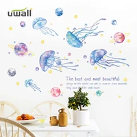 nortic jellyfish wall stickers home decor living room girl bedroom background wall decoration self adhesive room decor sticker