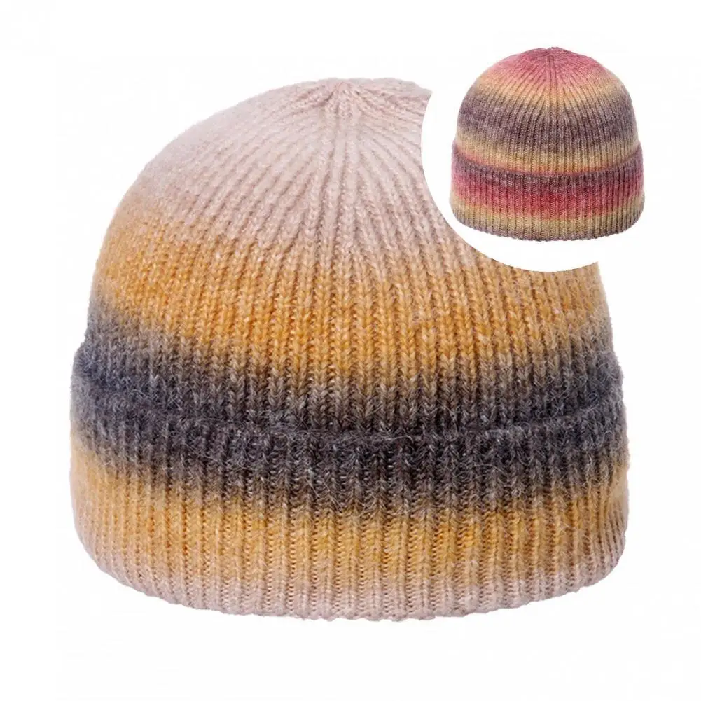 

Windproof Autumn Winter Thicken Woolen Yarn Knitted Hat for Daily Life